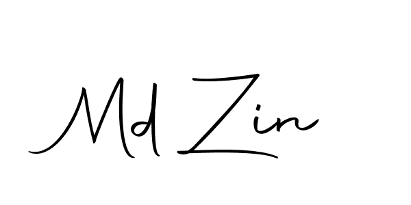 How to make Md Zin name signature. Use Autography-DOLnW style for creating short signs online. This is the latest handwritten sign. Md Zin signature style 10 images and pictures png