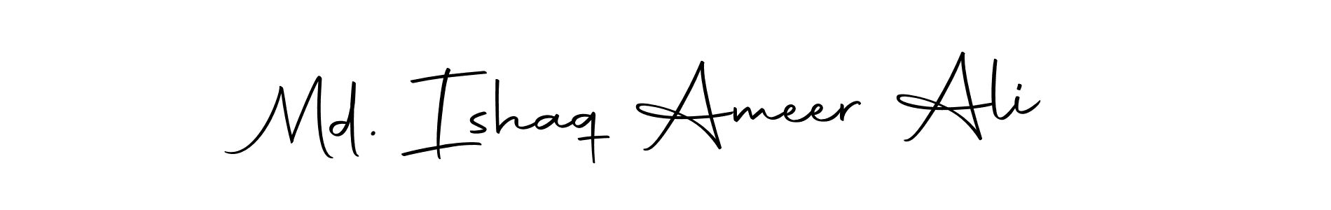 How to make Md. Ishaq Ameer Ali name signature. Use Autography-DOLnW style for creating short signs online. This is the latest handwritten sign. Md. Ishaq Ameer Ali signature style 10 images and pictures png
