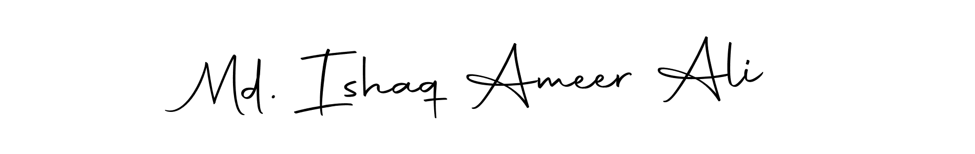 The best way (Autography-DOLnW) to make a short signature is to pick only two or three words in your name. The name Md. Ishaq Ameer Ali include a total of six letters. For converting this name. Md. Ishaq Ameer Ali signature style 10 images and pictures png