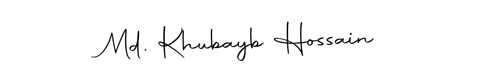 Use a signature maker to create a handwritten signature online. With this signature software, you can design (Autography-DOLnW) your own signature for name Md. Khubayb Hossain. Md. Khubayb Hossain signature style 10 images and pictures png