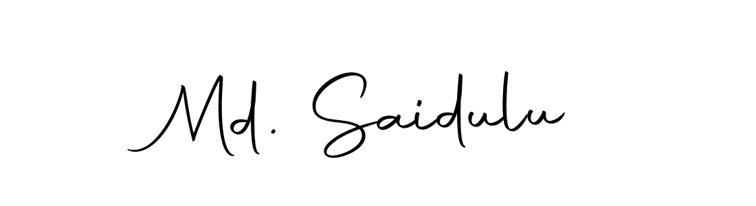 How to make Md. Saidulu name signature. Use Autography-DOLnW style for creating short signs online. This is the latest handwritten sign. Md. Saidulu signature style 10 images and pictures png