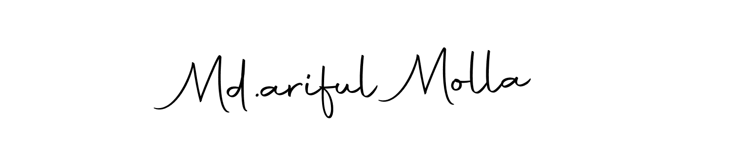 Design your own signature with our free online signature maker. With this signature software, you can create a handwritten (Autography-DOLnW) signature for name Md.ariful Molla. Md.ariful Molla signature style 10 images and pictures png