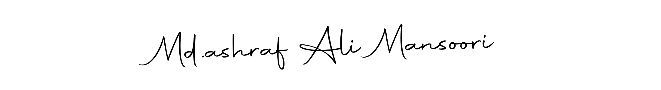 The best way (Autography-DOLnW) to make a short signature is to pick only two or three words in your name. The name Md.ashraf Ali Mansoori include a total of six letters. For converting this name. Md.ashraf Ali Mansoori signature style 10 images and pictures png