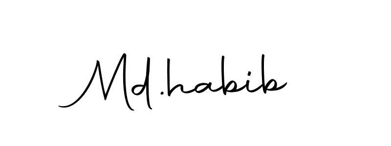 How to make Md.habib name signature. Use Autography-DOLnW style for creating short signs online. This is the latest handwritten sign. Md.habib signature style 10 images and pictures png