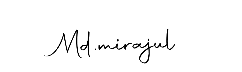 Use a signature maker to create a handwritten signature online. With this signature software, you can design (Autography-DOLnW) your own signature for name Md.mirajul. Md.mirajul signature style 10 images and pictures png