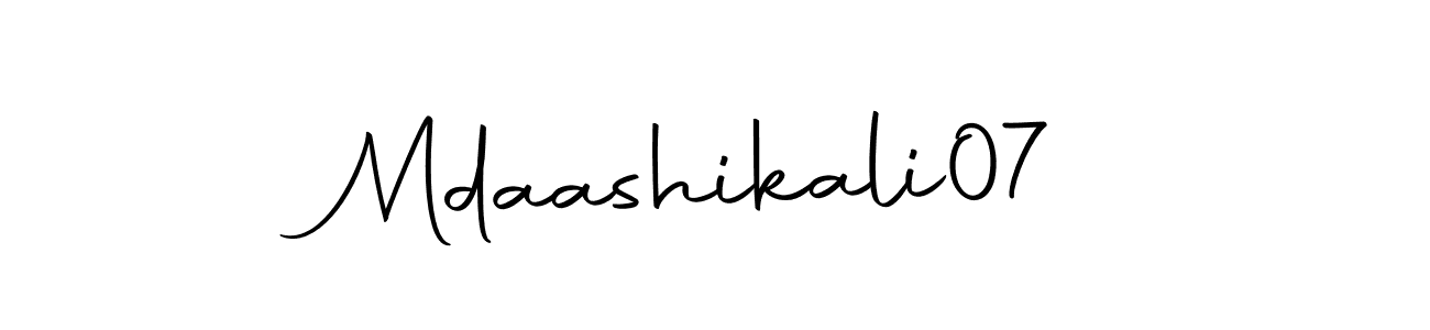 Make a short Mdaashikali07 signature style. Manage your documents anywhere anytime using Autography-DOLnW. Create and add eSignatures, submit forms, share and send files easily. Mdaashikali07 signature style 10 images and pictures png