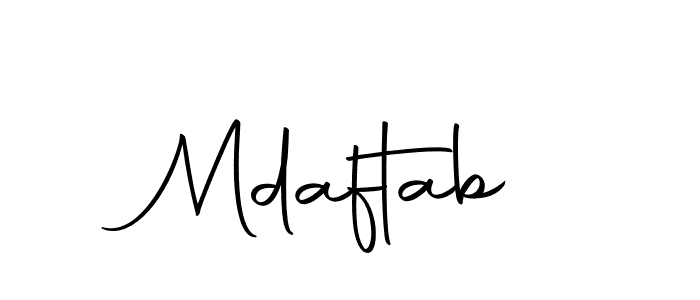 Design your own signature with our free online signature maker. With this signature software, you can create a handwritten (Autography-DOLnW) signature for name Mdaftab. Mdaftab signature style 10 images and pictures png