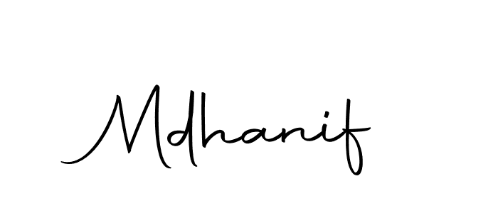 How to make Mdhanif name signature. Use Autography-DOLnW style for creating short signs online. This is the latest handwritten sign. Mdhanif signature style 10 images and pictures png