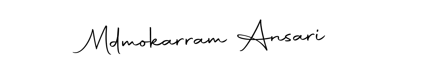 How to make Mdmokarram Ansari name signature. Use Autography-DOLnW style for creating short signs online. This is the latest handwritten sign. Mdmokarram Ansari signature style 10 images and pictures png