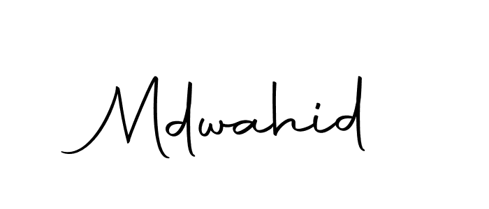 How to make Mdwahid name signature. Use Autography-DOLnW style for creating short signs online. This is the latest handwritten sign. Mdwahid signature style 10 images and pictures png