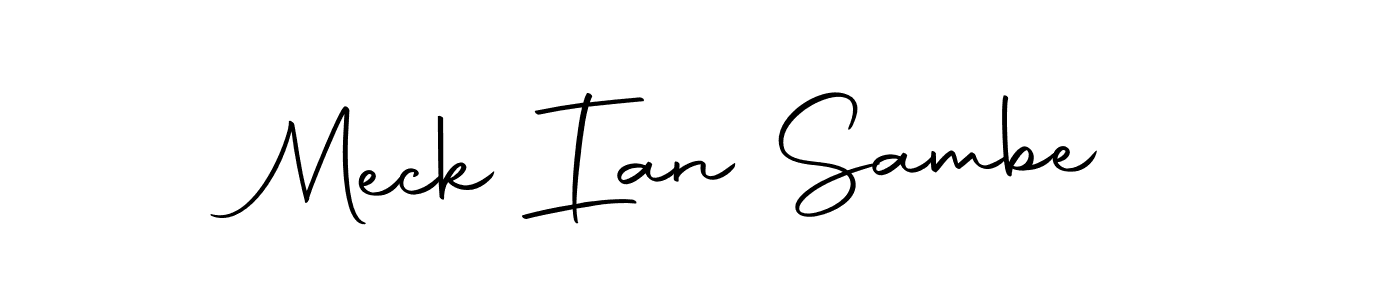 How to make Meck Ian Sambe name signature. Use Autography-DOLnW style for creating short signs online. This is the latest handwritten sign. Meck Ian Sambe signature style 10 images and pictures png