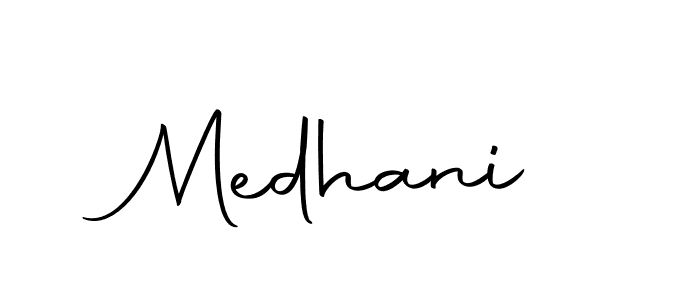 Use a signature maker to create a handwritten signature online. With this signature software, you can design (Autography-DOLnW) your own signature for name Medhani. Medhani signature style 10 images and pictures png