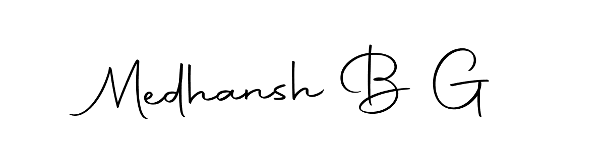 How to make Medhansh B G name signature. Use Autography-DOLnW style for creating short signs online. This is the latest handwritten sign. Medhansh B G signature style 10 images and pictures png