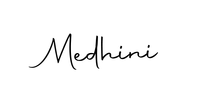 Use a signature maker to create a handwritten signature online. With this signature software, you can design (Autography-DOLnW) your own signature for name Medhini. Medhini signature style 10 images and pictures png