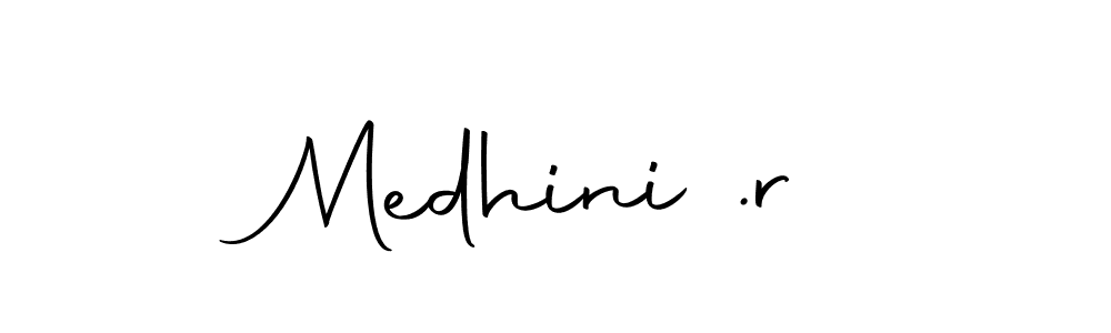 The best way (Autography-DOLnW) to make a short signature is to pick only two or three words in your name. The name Medhini .r include a total of six letters. For converting this name. Medhini .r signature style 10 images and pictures png