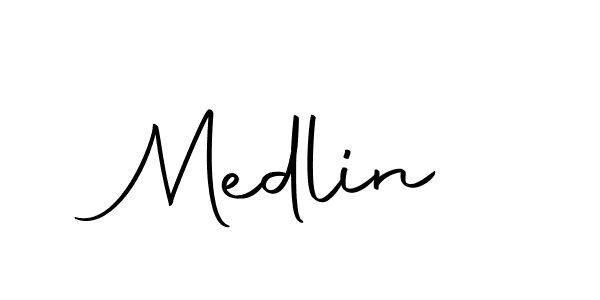 Create a beautiful signature design for name Medlin. With this signature (Autography-DOLnW) fonts, you can make a handwritten signature for free. Medlin signature style 10 images and pictures png