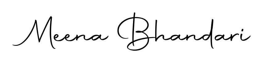 Transform the name Meena Bhandari into a signature masterpiece using Autography-DOLnW font. Ideal for photographers, artists, and creators looking for watermarks. Meena Bhandari signature style 10 images and pictures png