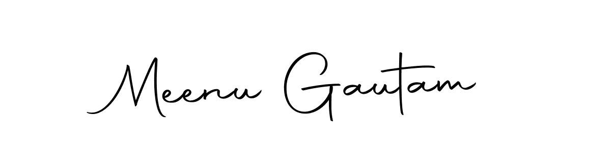 Create a beautiful signature design for name Meenu Gautam. With this signature (Autography-DOLnW) fonts, you can make a handwritten signature for free. Meenu Gautam signature style 10 images and pictures png