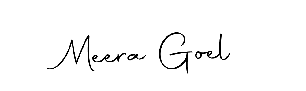 How to make Meera Goel name signature. Use Autography-DOLnW style for creating short signs online. This is the latest handwritten sign. Meera Goel signature style 10 images and pictures png