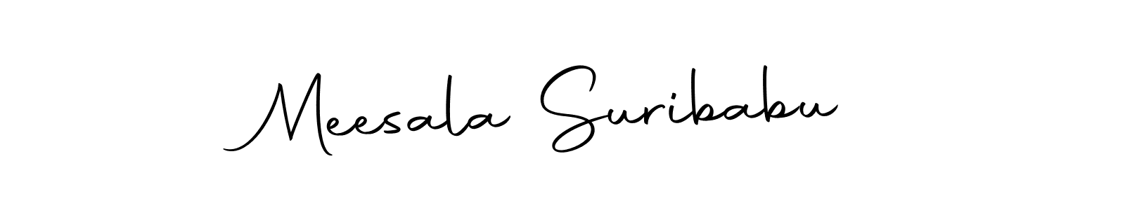 You can use this online signature creator to create a handwritten signature for the name Meesala Suribabu. This is the best online autograph maker. Meesala Suribabu signature style 10 images and pictures png