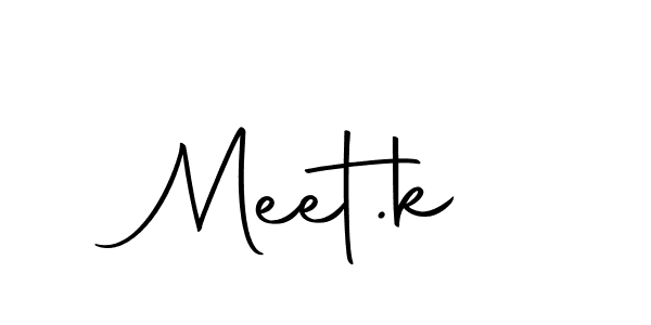 Design your own signature with our free online signature maker. With this signature software, you can create a handwritten (Autography-DOLnW) signature for name Meet.k. Meet.k signature style 10 images and pictures png