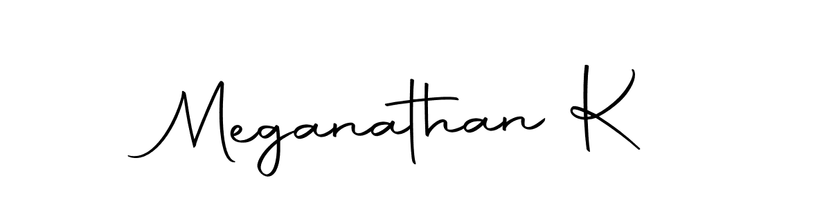 How to make Meganathan K name signature. Use Autography-DOLnW style for creating short signs online. This is the latest handwritten sign. Meganathan K signature style 10 images and pictures png
