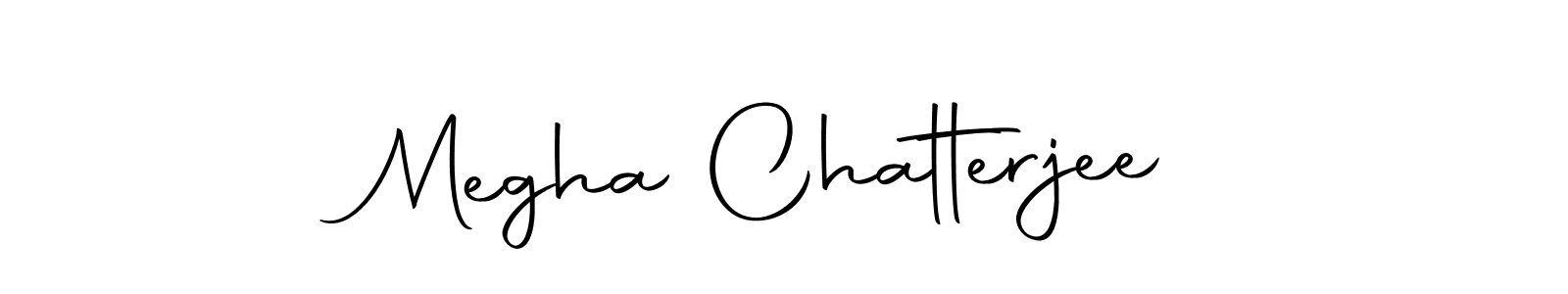 How to make Megha Chatterjee name signature. Use Autography-DOLnW style for creating short signs online. This is the latest handwritten sign. Megha Chatterjee signature style 10 images and pictures png