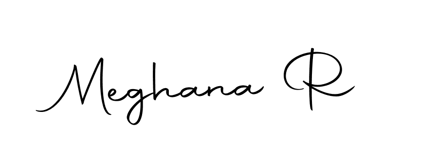 Use a signature maker to create a handwritten signature online. With this signature software, you can design (Autography-DOLnW) your own signature for name Meghana R. Meghana R signature style 10 images and pictures png