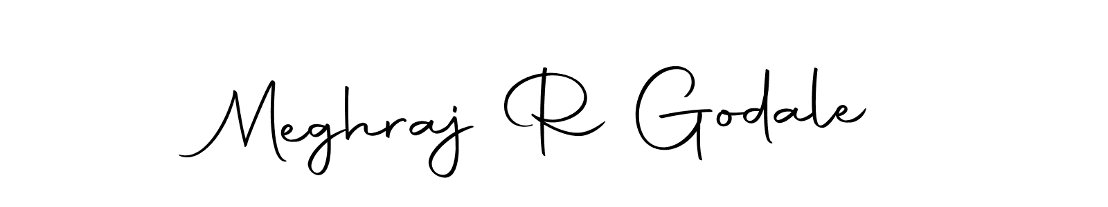 How to make Meghraj R Godale name signature. Use Autography-DOLnW style for creating short signs online. This is the latest handwritten sign. Meghraj R Godale signature style 10 images and pictures png