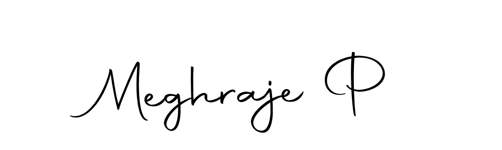 The best way (Autography-DOLnW) to make a short signature is to pick only two or three words in your name. The name Meghraje P include a total of six letters. For converting this name. Meghraje P signature style 10 images and pictures png