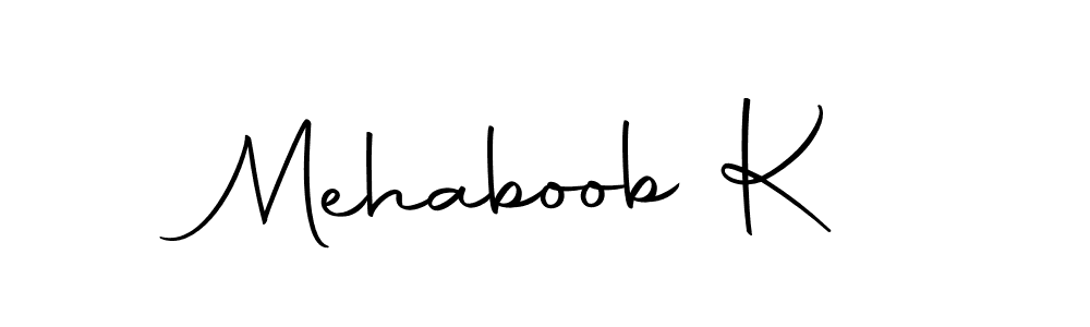 Design your own signature with our free online signature maker. With this signature software, you can create a handwritten (Autography-DOLnW) signature for name Mehaboob K. Mehaboob K signature style 10 images and pictures png