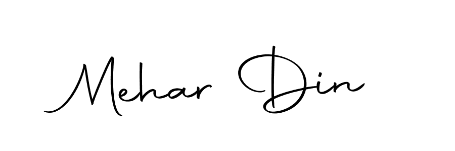 Design your own signature with our free online signature maker. With this signature software, you can create a handwritten (Autography-DOLnW) signature for name Mehar Din. Mehar Din signature style 10 images and pictures png