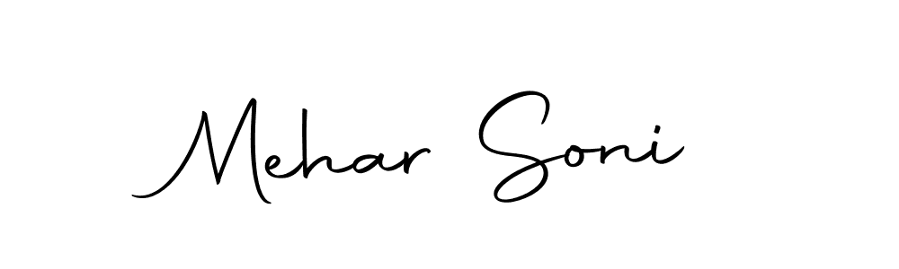 How to make Mehar Soni name signature. Use Autography-DOLnW style for creating short signs online. This is the latest handwritten sign. Mehar Soni signature style 10 images and pictures png