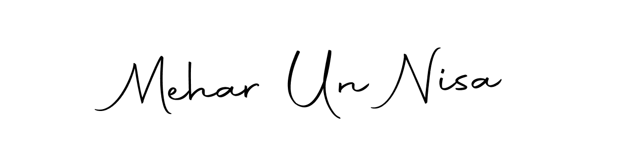 Mehar Un Nisa stylish signature style. Best Handwritten Sign (Autography-DOLnW) for my name. Handwritten Signature Collection Ideas for my name Mehar Un Nisa. Mehar Un Nisa signature style 10 images and pictures png