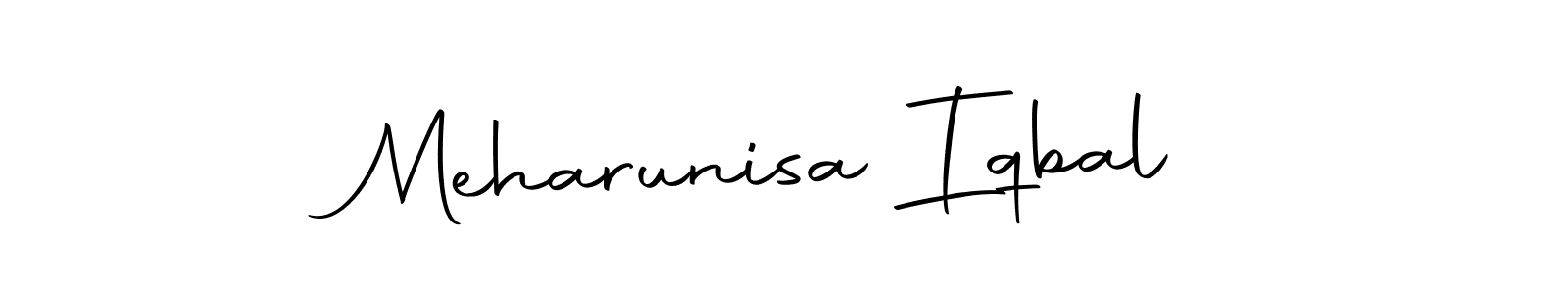 Create a beautiful signature design for name Meharunisa Iqbal. With this signature (Autography-DOLnW) fonts, you can make a handwritten signature for free. Meharunisa Iqbal signature style 10 images and pictures png