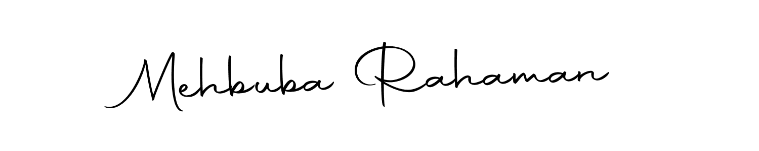 How to make Mehbuba Rahaman name signature. Use Autography-DOLnW style for creating short signs online. This is the latest handwritten sign. Mehbuba Rahaman signature style 10 images and pictures png