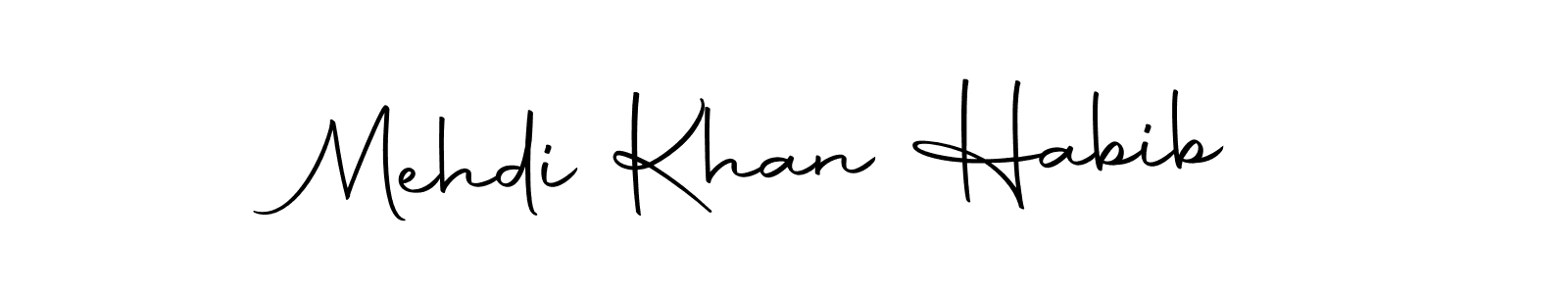 Autography-DOLnW is a professional signature style that is perfect for those who want to add a touch of class to their signature. It is also a great choice for those who want to make their signature more unique. Get Mehdi Khan Habib name to fancy signature for free. Mehdi Khan Habib signature style 10 images and pictures png