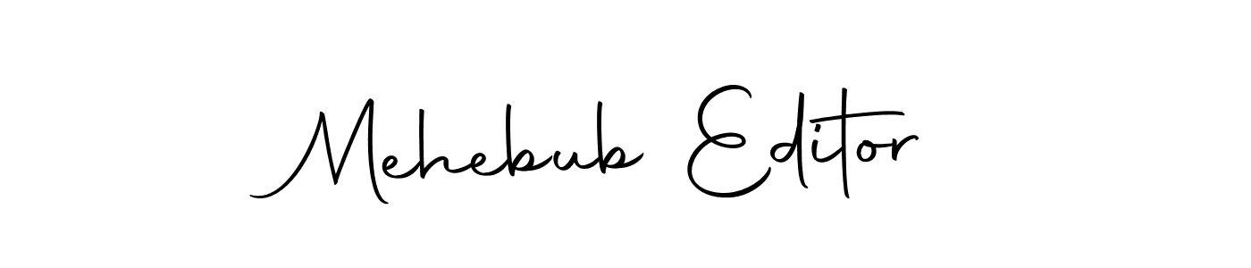 Design your own signature with our free online signature maker. With this signature software, you can create a handwritten (Autography-DOLnW) signature for name Mehebub Editor. Mehebub Editor signature style 10 images and pictures png