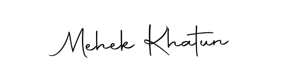 Design your own signature with our free online signature maker. With this signature software, you can create a handwritten (Autography-DOLnW) signature for name Mehek Khatun. Mehek Khatun signature style 10 images and pictures png