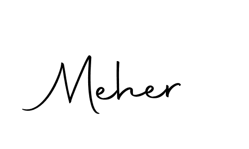 Design your own signature with our free online signature maker. With this signature software, you can create a handwritten (Autography-DOLnW) signature for name Meher. Meher signature style 10 images and pictures png