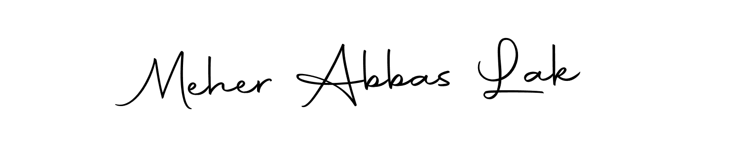 You can use this online signature creator to create a handwritten signature for the name Meher Abbas Lak. This is the best online autograph maker. Meher Abbas Lak signature style 10 images and pictures png
