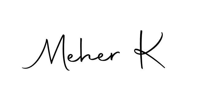 You can use this online signature creator to create a handwritten signature for the name Meher K. This is the best online autograph maker. Meher K signature style 10 images and pictures png