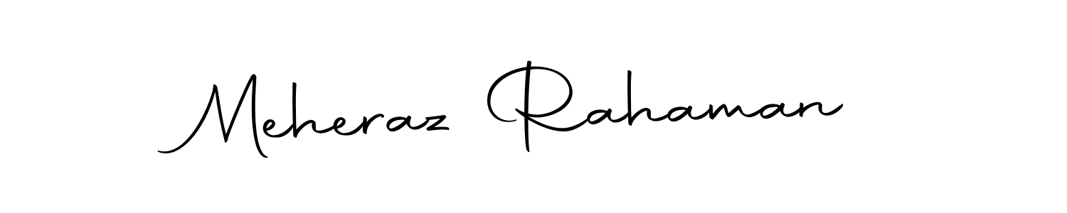 How to make Meheraz Rahaman name signature. Use Autography-DOLnW style for creating short signs online. This is the latest handwritten sign. Meheraz Rahaman signature style 10 images and pictures png