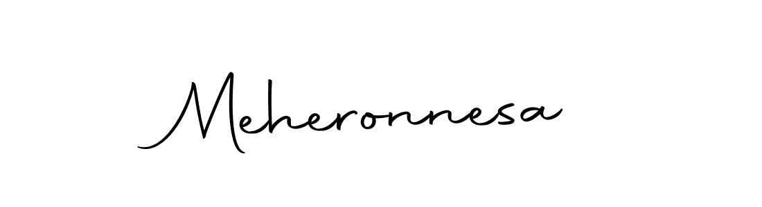 The best way (Autography-DOLnW) to make a short signature is to pick only two or three words in your name. The name Meheronnesa include a total of six letters. For converting this name. Meheronnesa signature style 10 images and pictures png
