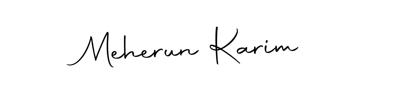 Make a beautiful signature design for name Meherun Karim. With this signature (Autography-DOLnW) style, you can create a handwritten signature for free. Meherun Karim signature style 10 images and pictures png