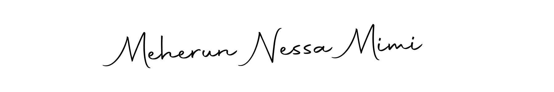 You can use this online signature creator to create a handwritten signature for the name Meherun Nessa Mimi. This is the best online autograph maker. Meherun Nessa Mimi signature style 10 images and pictures png