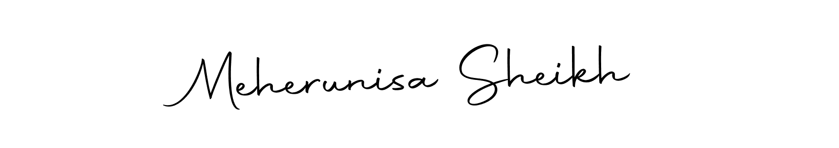 Create a beautiful signature design for name Meherunisa Sheikh. With this signature (Autography-DOLnW) fonts, you can make a handwritten signature for free. Meherunisa Sheikh signature style 10 images and pictures png