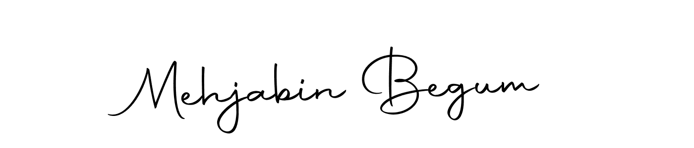 How to make Mehjabin Begum name signature. Use Autography-DOLnW style for creating short signs online. This is the latest handwritten sign. Mehjabin Begum signature style 10 images and pictures png