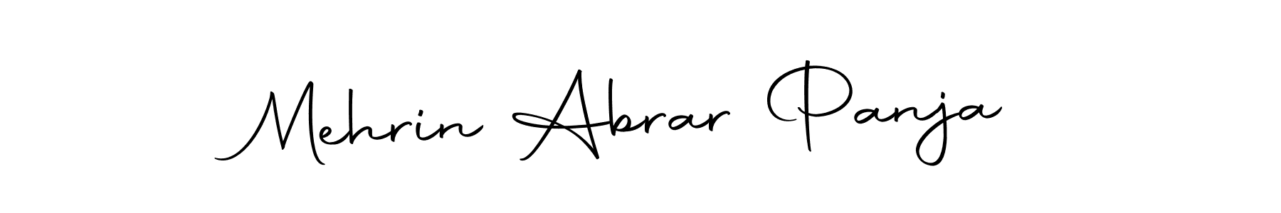 Create a beautiful signature design for name Mehrin Abrar Panja. With this signature (Autography-DOLnW) fonts, you can make a handwritten signature for free. Mehrin Abrar Panja signature style 10 images and pictures png