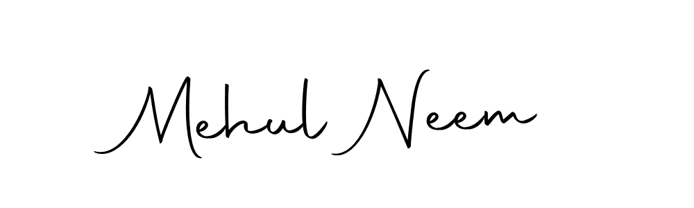 Make a short Mehul Neem signature style. Manage your documents anywhere anytime using Autography-DOLnW. Create and add eSignatures, submit forms, share and send files easily. Mehul Neem signature style 10 images and pictures png